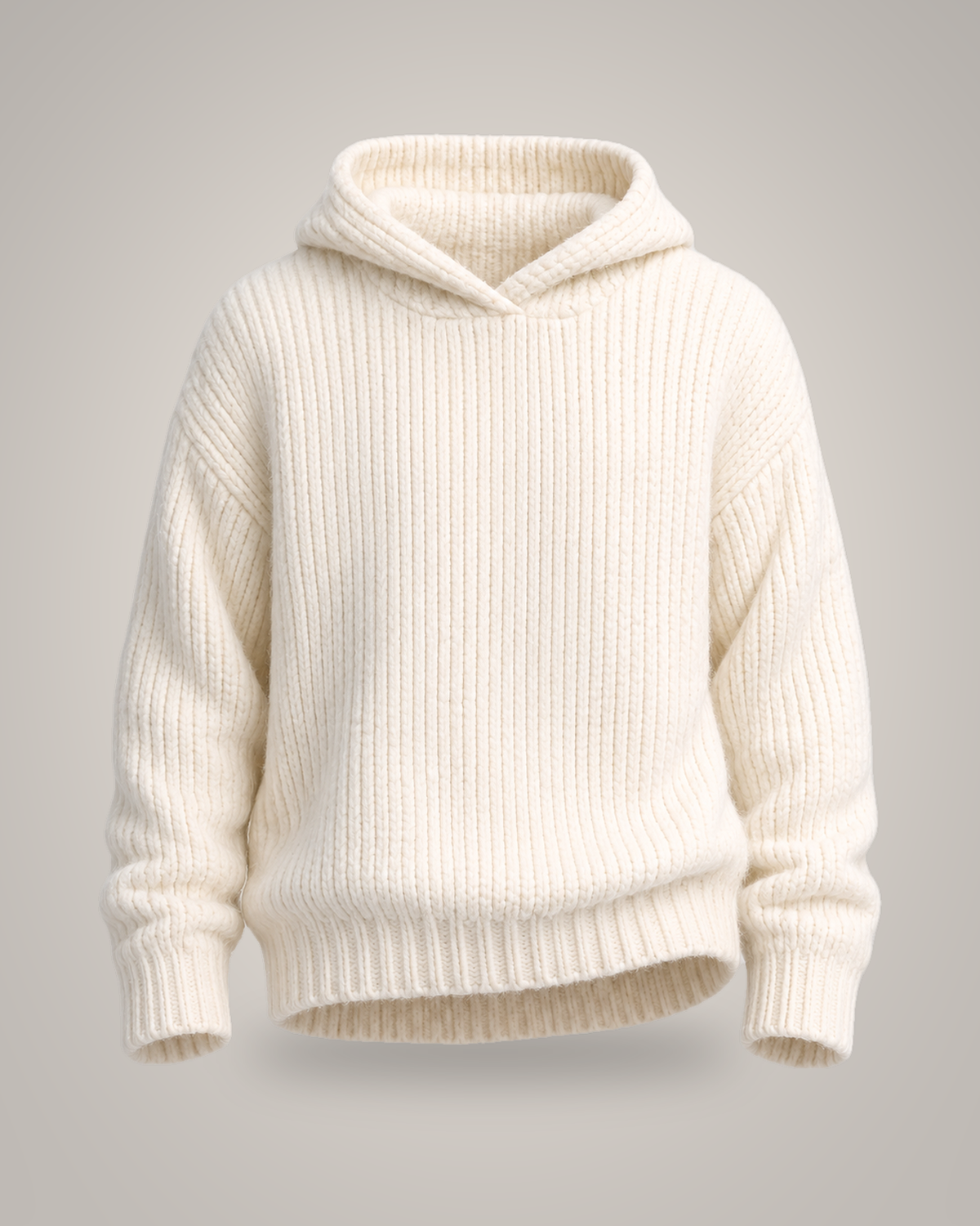 House of Nova Igloo Sweater in cream ribbed knit