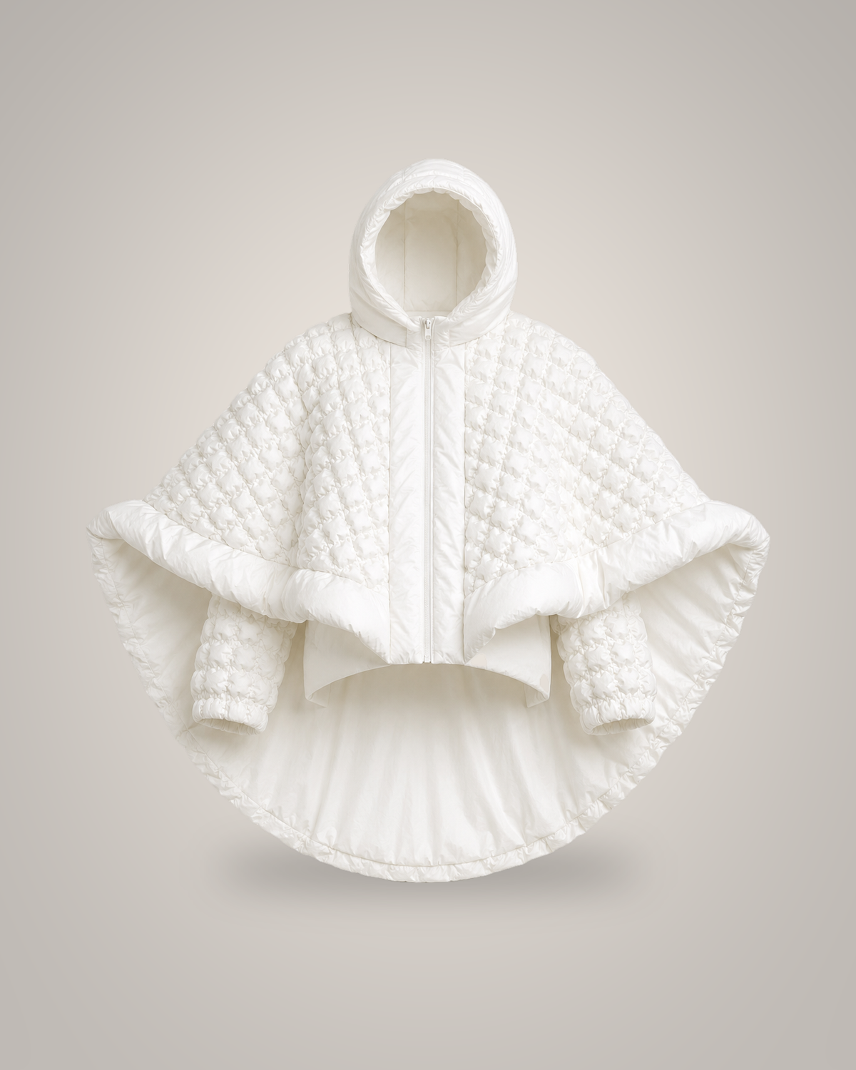 House of Nova Phoenix Coat in cream ribbed knit