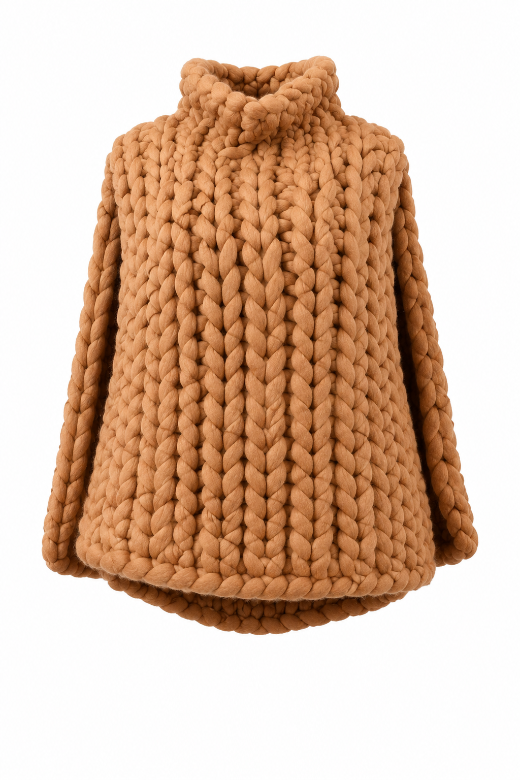 House of Nova Tornado Capelet in camel chunky knit